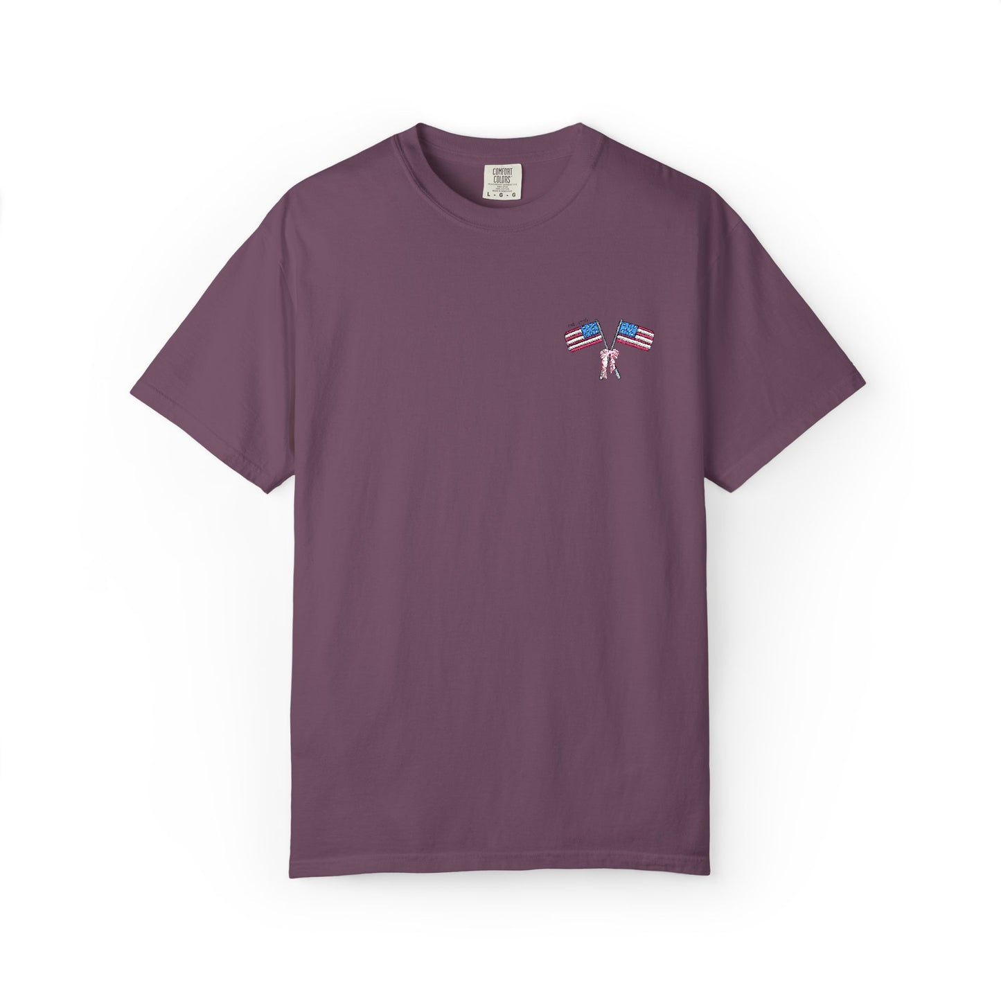 Embroidered American Flag Comfort Colors Tee